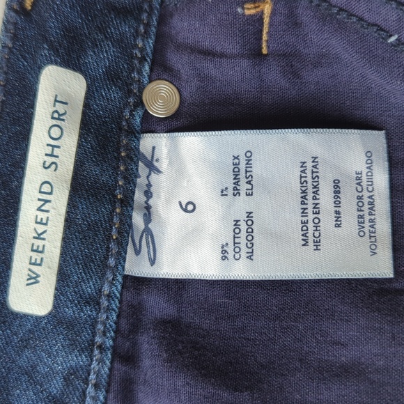 Seven 7 Weekend Short Frayed Hem Jean Shorts 6 Blue - Picture 4 of 16